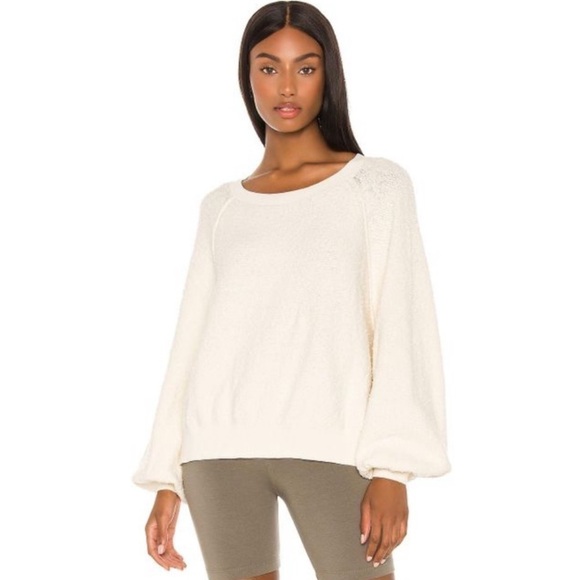 Free People Womens Found My Friend Pullover Sweater Cream - Picture 2 of 16